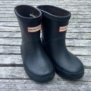 Hunter black rain boots toddler